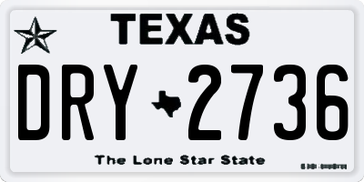 TX license plate DRY2736