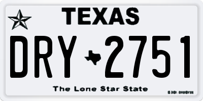 TX license plate DRY2751