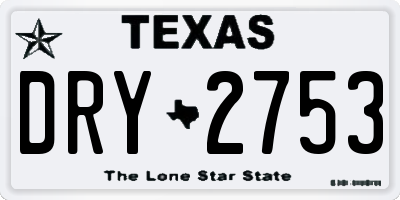 TX license plate DRY2753