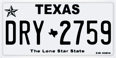 TX license plate DRY2759