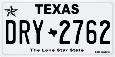 TX license plate DRY2762