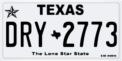 TX license plate DRY2773