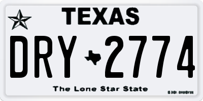 TX license plate DRY2774