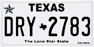TX license plate DRY2783