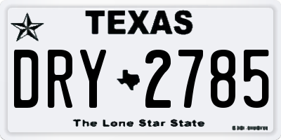 TX license plate DRY2785