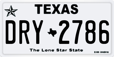 TX license plate DRY2786