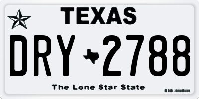 TX license plate DRY2788