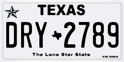 TX license plate DRY2789