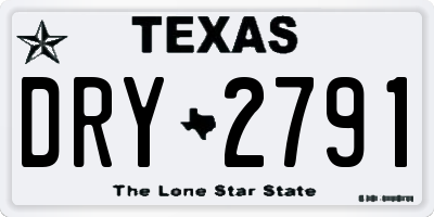 TX license plate DRY2791