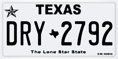 TX license plate DRY2792