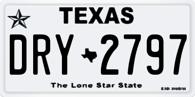TX license plate DRY2797