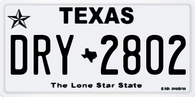 TX license plate DRY2802