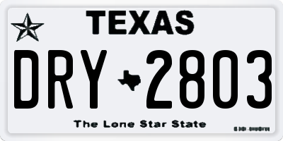TX license plate DRY2803