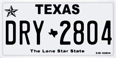 TX license plate DRY2804