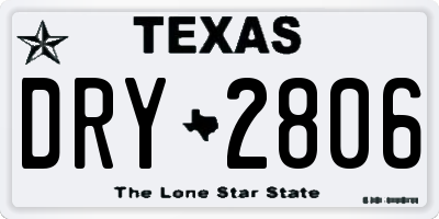 TX license plate DRY2806