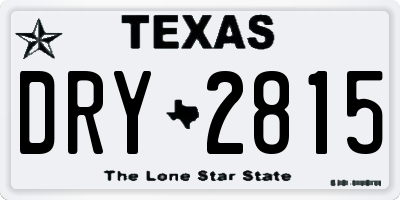 TX license plate DRY2815