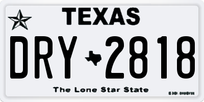 TX license plate DRY2818