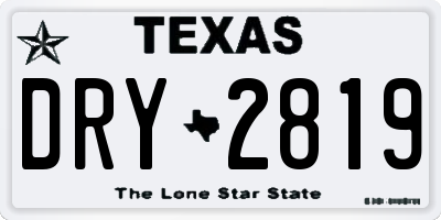 TX license plate DRY2819