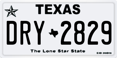 TX license plate DRY2829