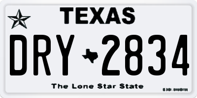 TX license plate DRY2834