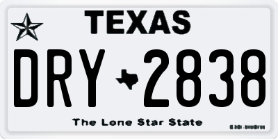 TX license plate DRY2838