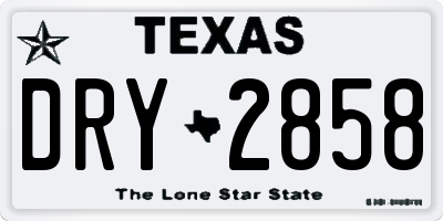 TX license plate DRY2858