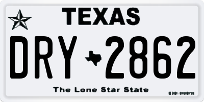 TX license plate DRY2862
