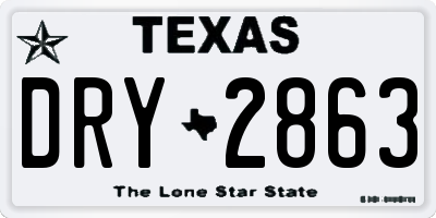 TX license plate DRY2863