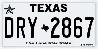 TX license plate DRY2867
