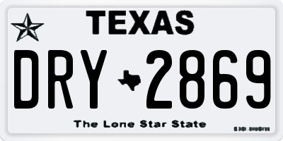 TX license plate DRY2869