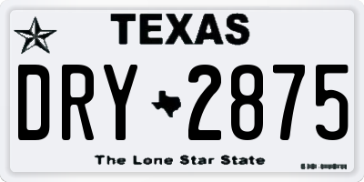 TX license plate DRY2875