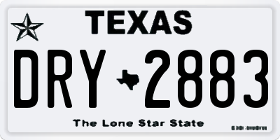 TX license plate DRY2883