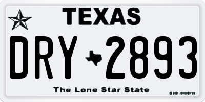 TX license plate DRY2893