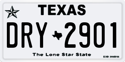 TX license plate DRY2901