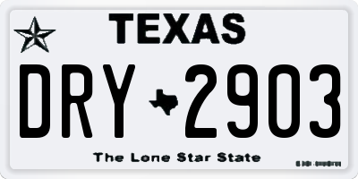 TX license plate DRY2903