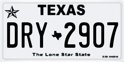 TX license plate DRY2907