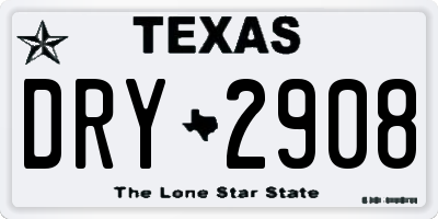 TX license plate DRY2908
