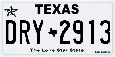 TX license plate DRY2913