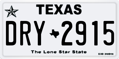TX license plate DRY2915