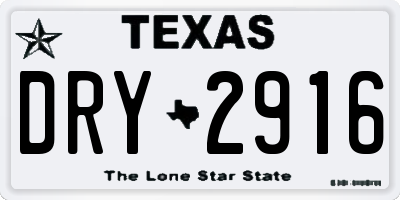 TX license plate DRY2916