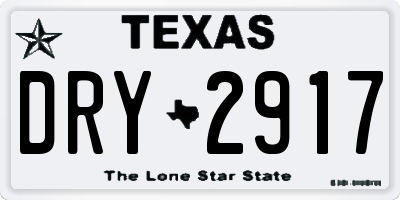 TX license plate DRY2917
