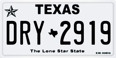 TX license plate DRY2919