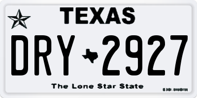 TX license plate DRY2927