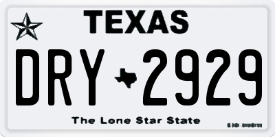 TX license plate DRY2929
