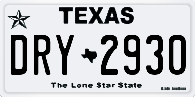 TX license plate DRY2930