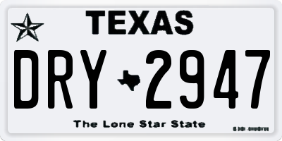 TX license plate DRY2947