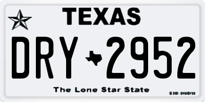 TX license plate DRY2952