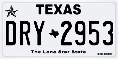 TX license plate DRY2953