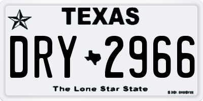 TX license plate DRY2966