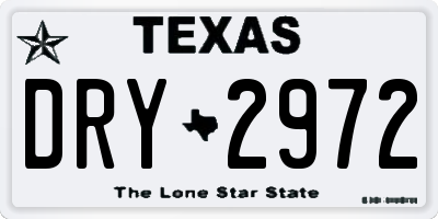 TX license plate DRY2972